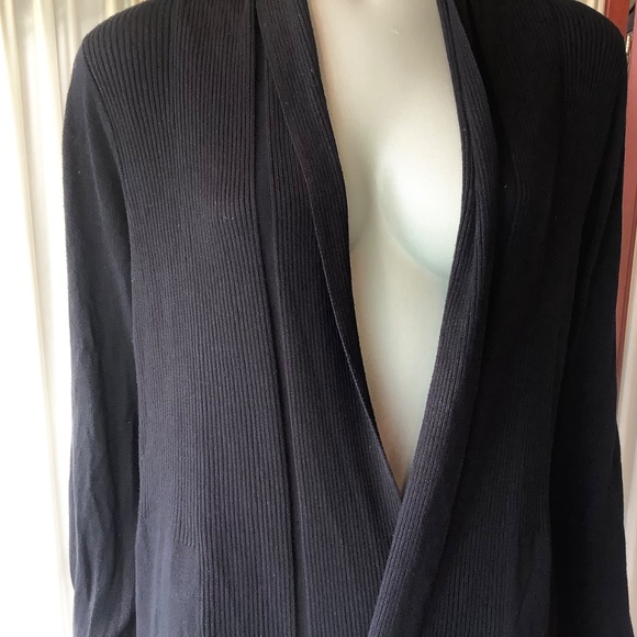 Olivia Sky Women's Black Open Long Cardigan 100% Rayon Knit Size 2X - Picture 5 of 9